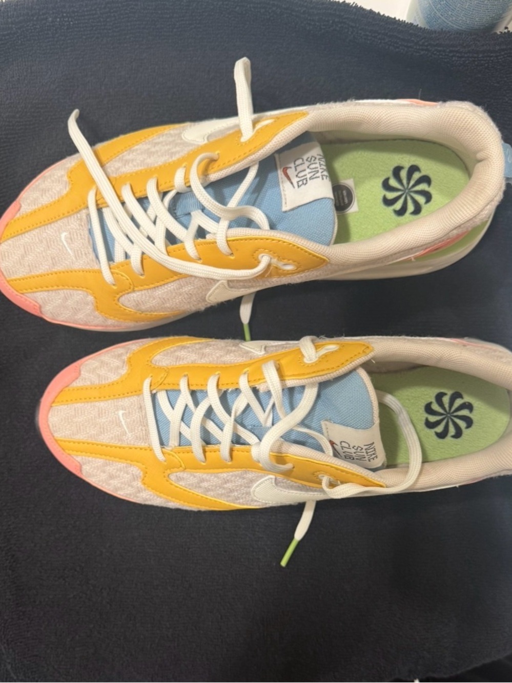 Women’s Nike Air Max Dawn Multi-Color Yellow & Blue Casual Sneakers -